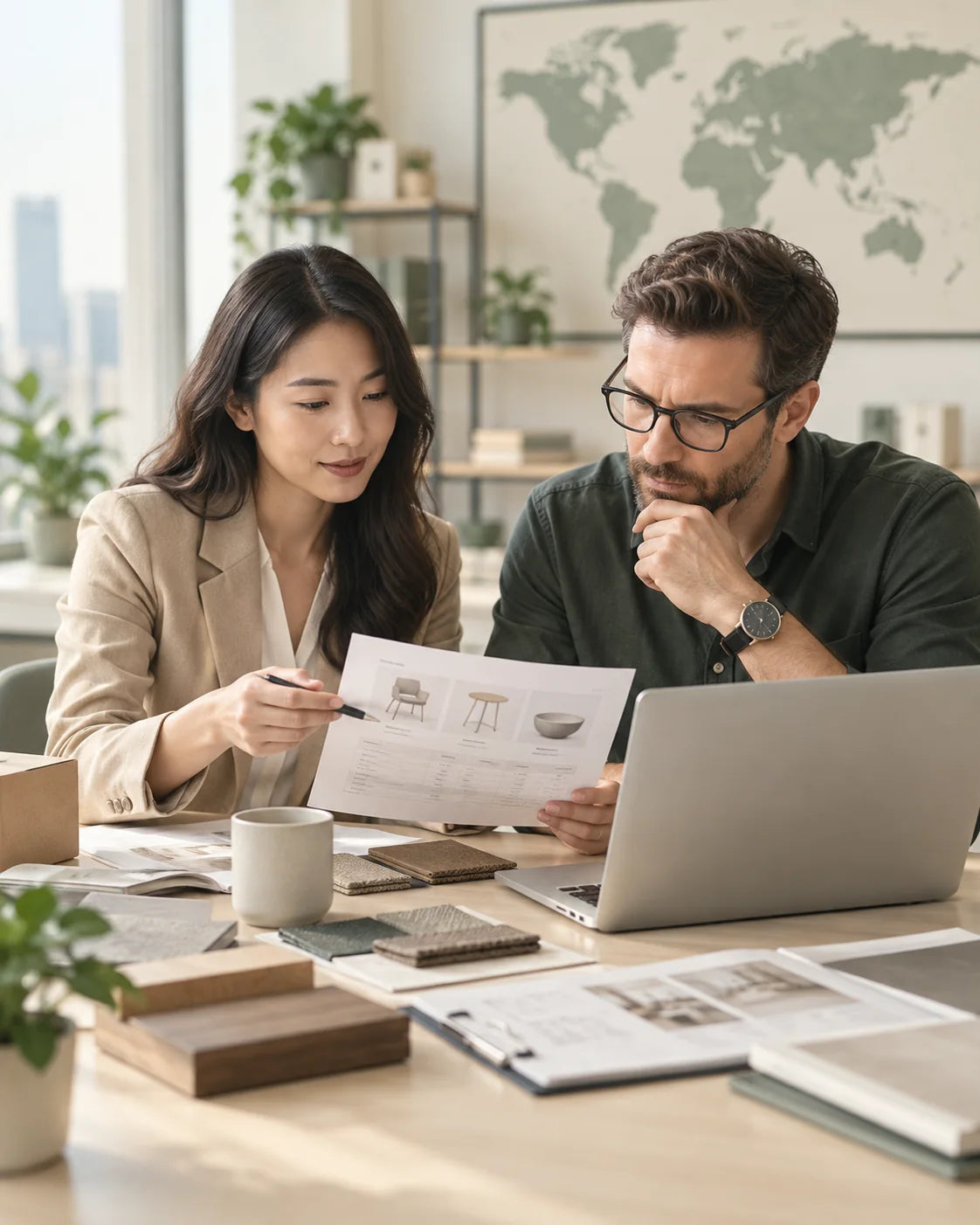 Illustrative supplier quotation review scene